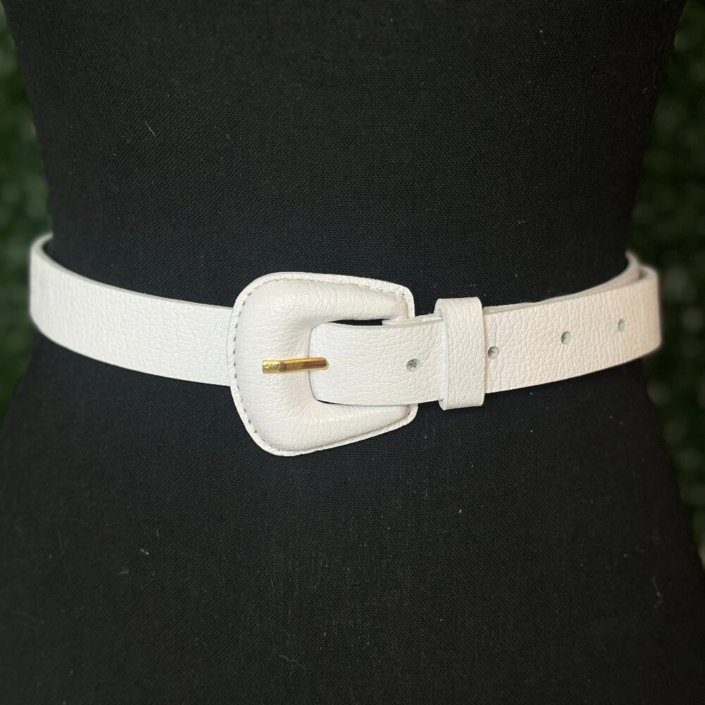 NEW White Brazilian Real Leather Belt